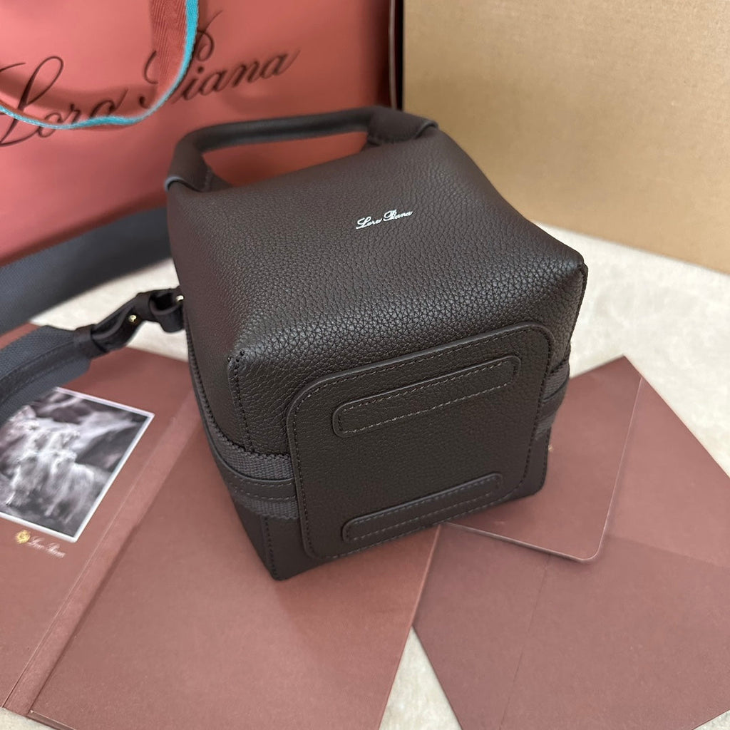 Loro Piana Micro Bale Bag in Chocolate Brown Calfskin
