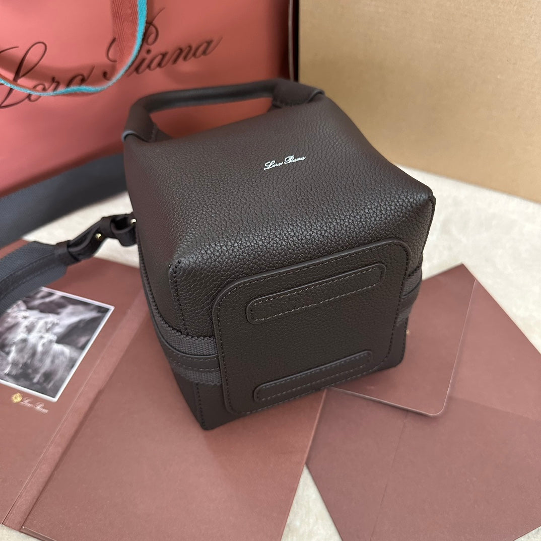 Loro Piana Micro Bale Bag in Chocolate Brown Calfskin
