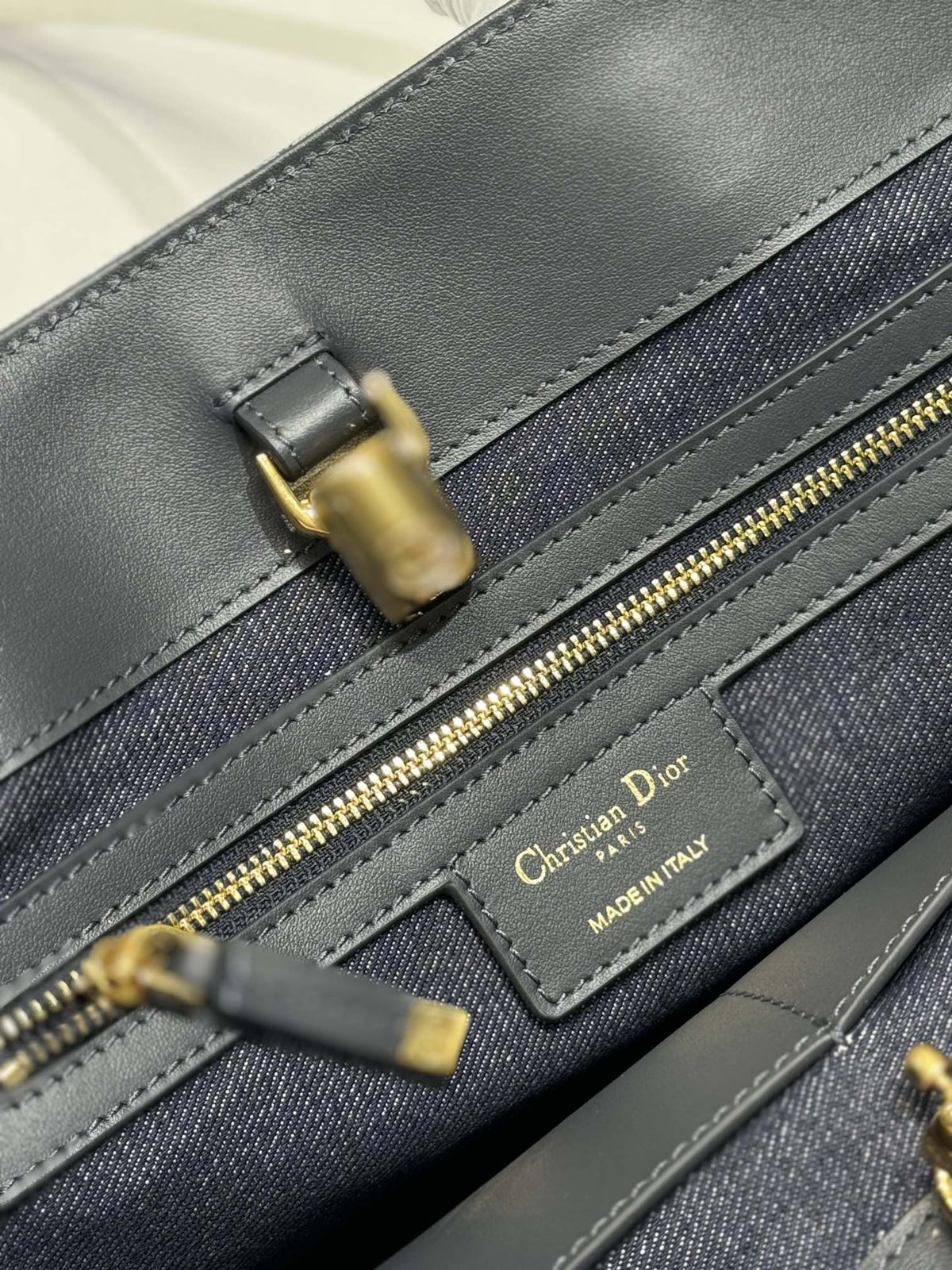 Dior Medium 37 Toujours Bag in Blue Monogram Denim