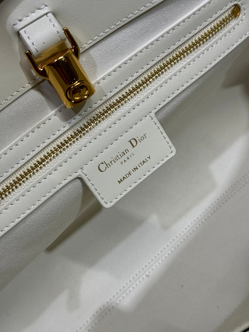 Dior Medium 37 Toujours Bag in White Macrocannage Lambskin
