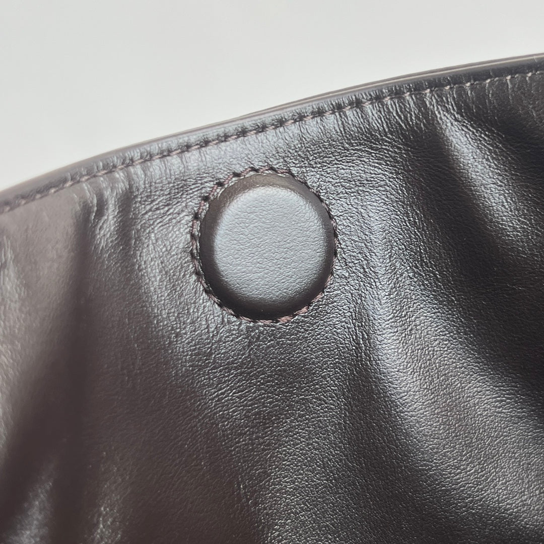 Bottega Veneta Large Hop 46 in Chocolate Lambskin Bag