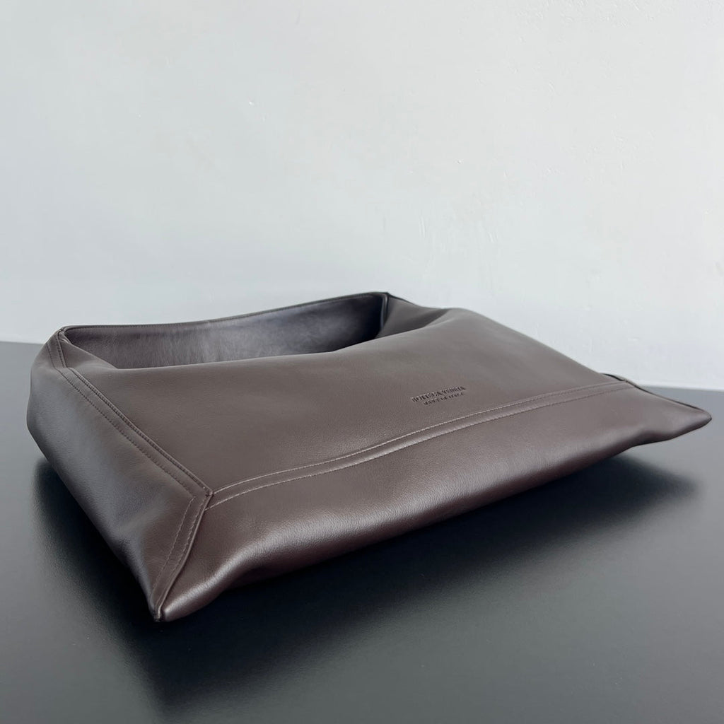 Bottega Veneta Large Hop 46 in Chocolate Lambskin Bag