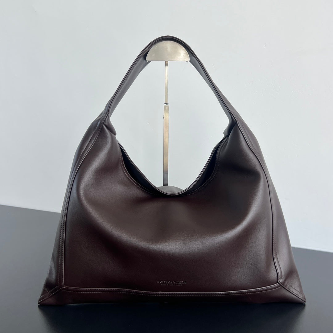 Bottega Veneta Large Hop 46 in Chocolate Lambskin Bag