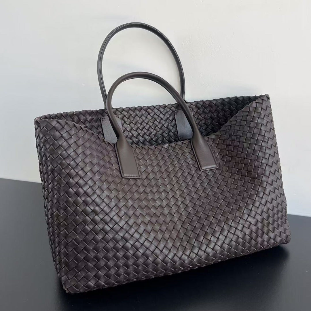 Bottega Veneta Large Cabat 51 in Hickory Brown Lambskin Bag