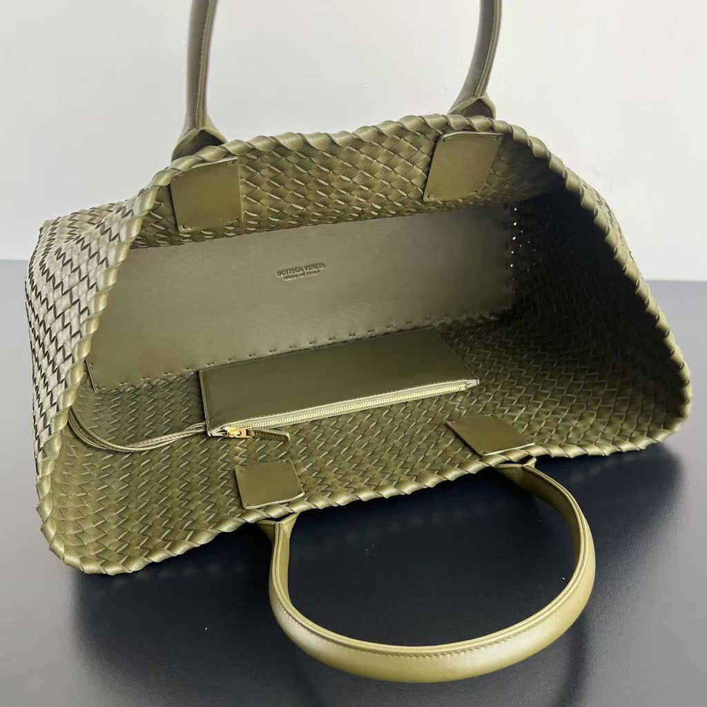 Bottega Veneta Large Cabat 51 in Army Green Lambskin Bag