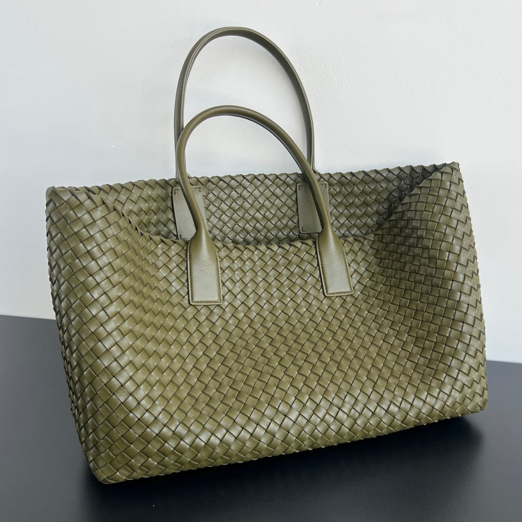 Bottega Veneta Large Cabat 51 in Army Green Lambskin Bag