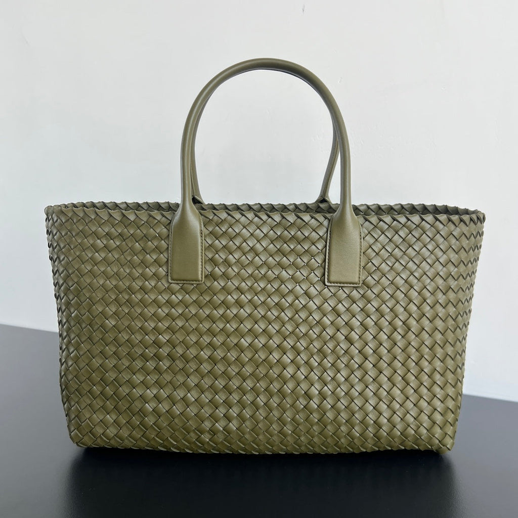 Bottega Veneta Large Cabat 51 in Army Green Lambskin Bag