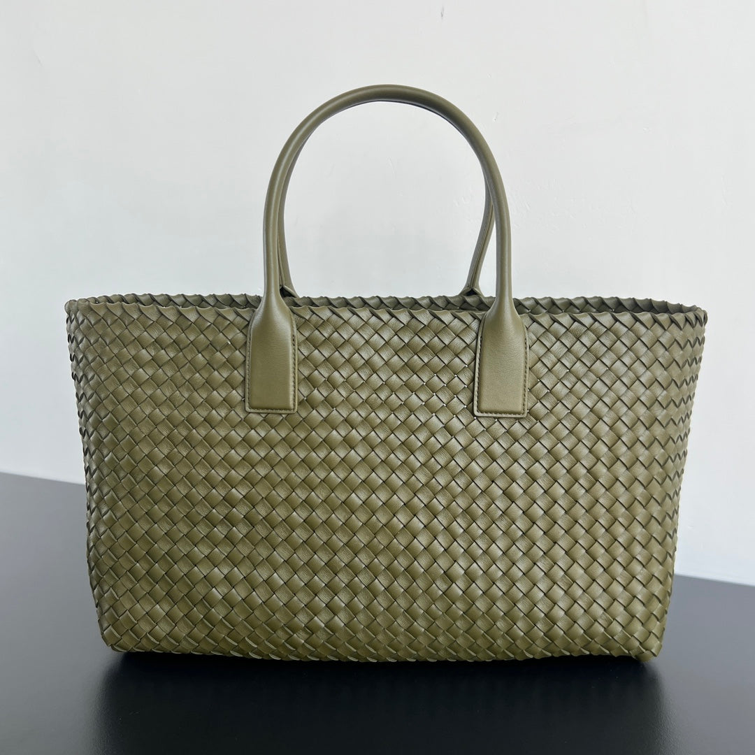 Bottega Veneta Large Cabat 51 in Army Green Lambskin Bag