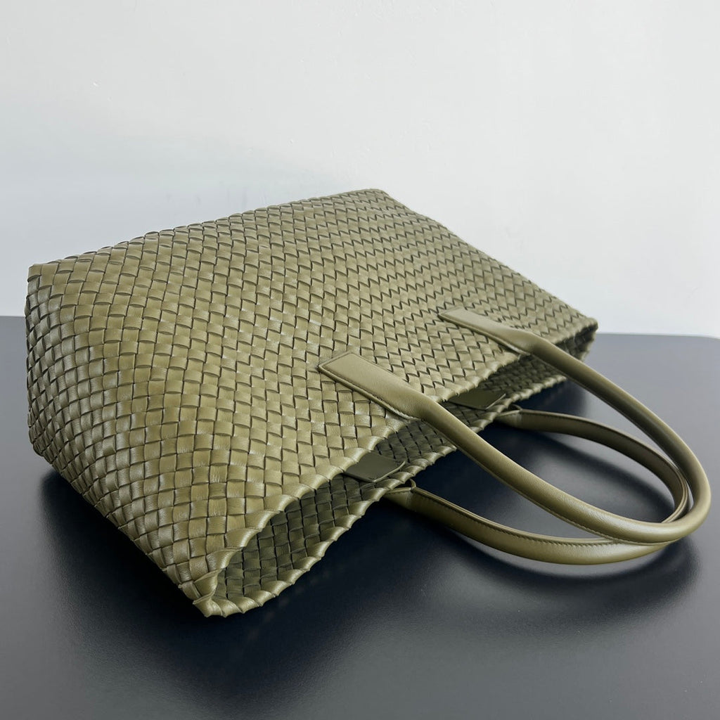 Bottega Veneta Large Cabat 51 in Army Green Lambskin Bag