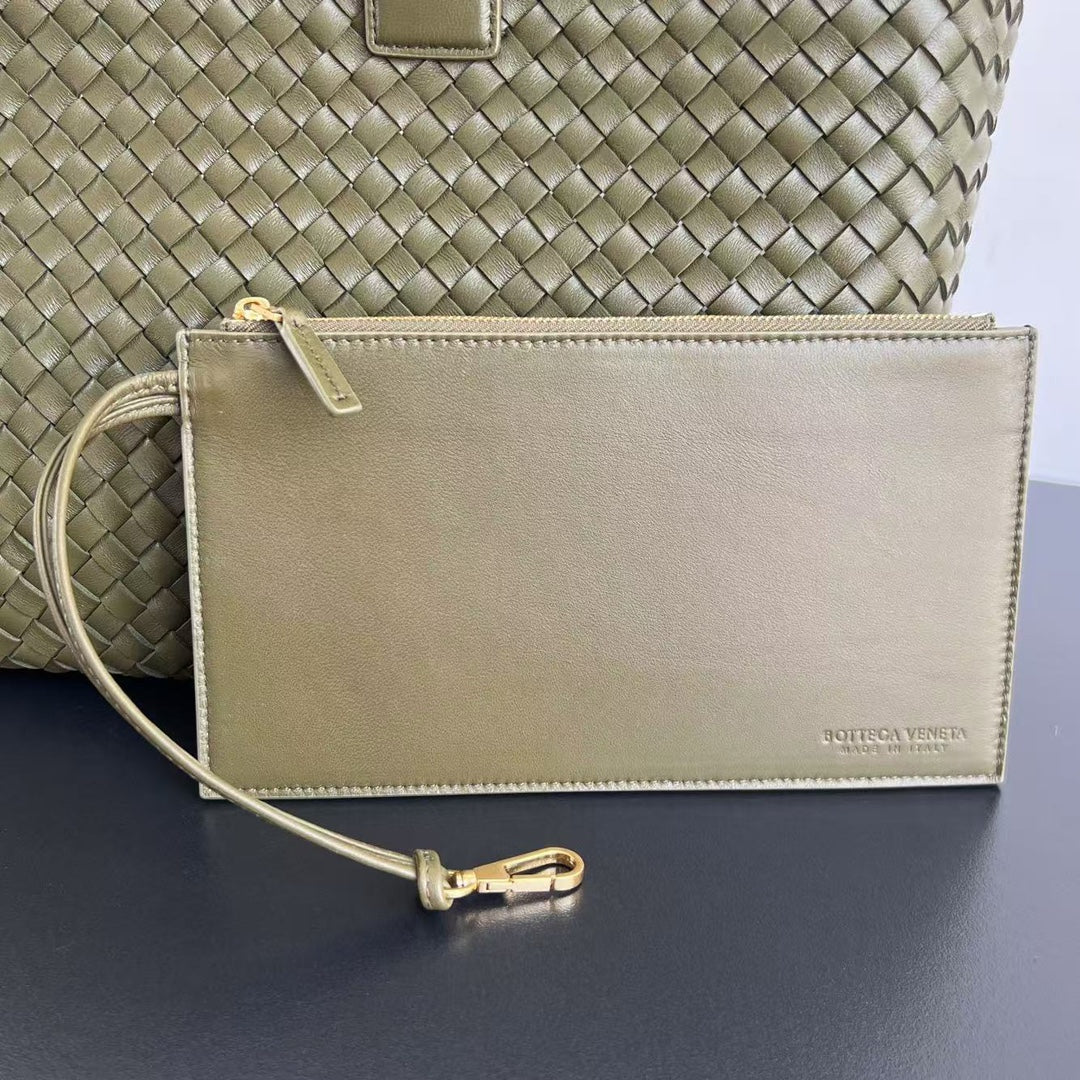 Bottega Veneta Large Cabat 51 in Army Green Lambskin Bag