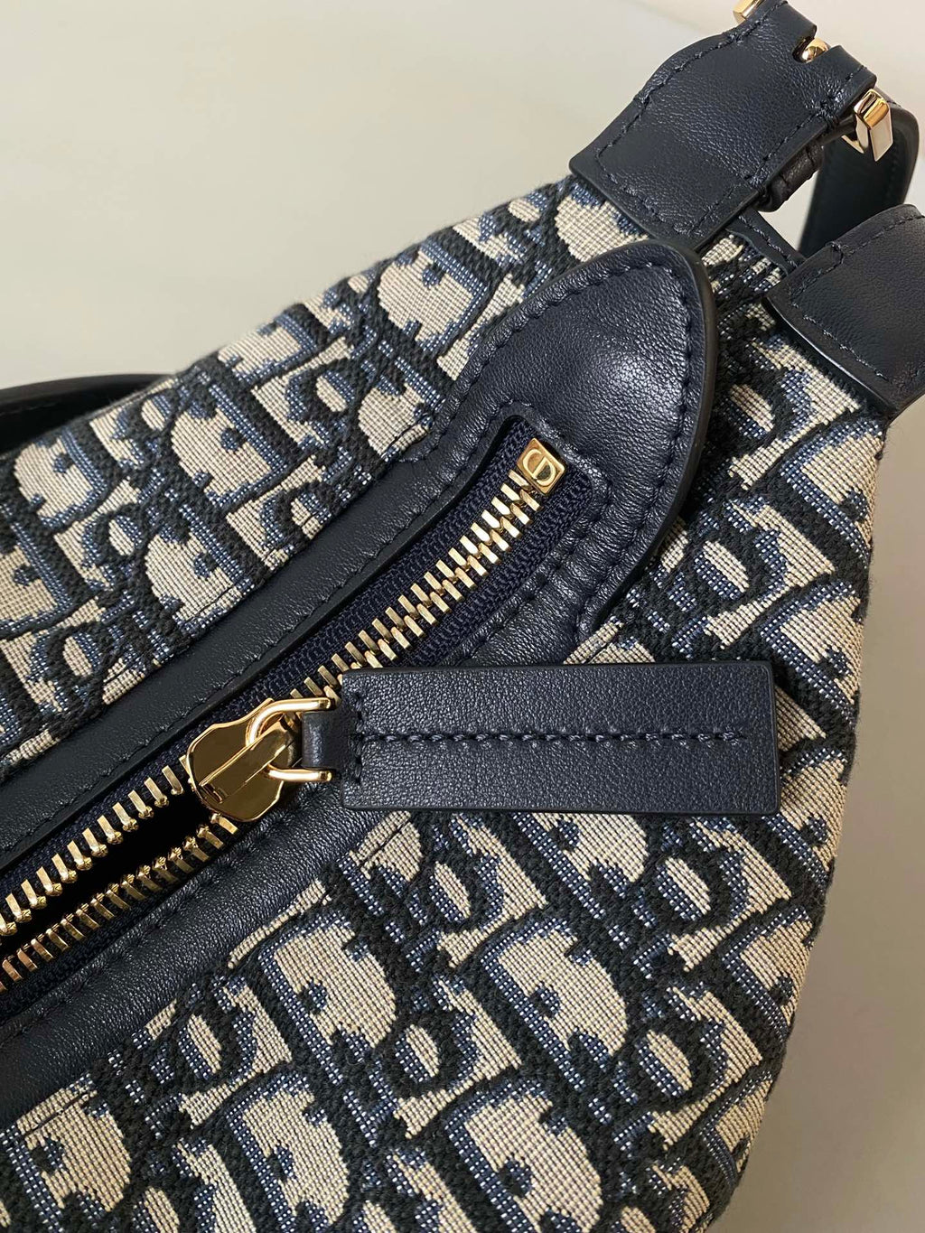 Dior Medium D-Journey Shoulder Bag 25 in Black Monogram Oblique Jacquard