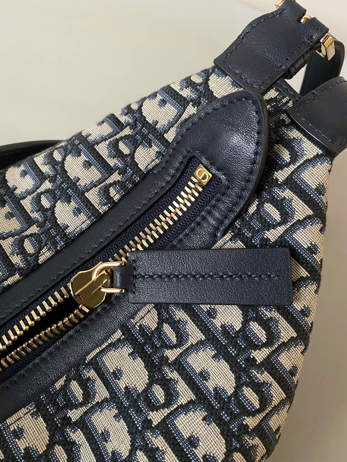 Dior Medium D-Journey Shoulder Bag 25 in Black Monogram Oblique Jacquard