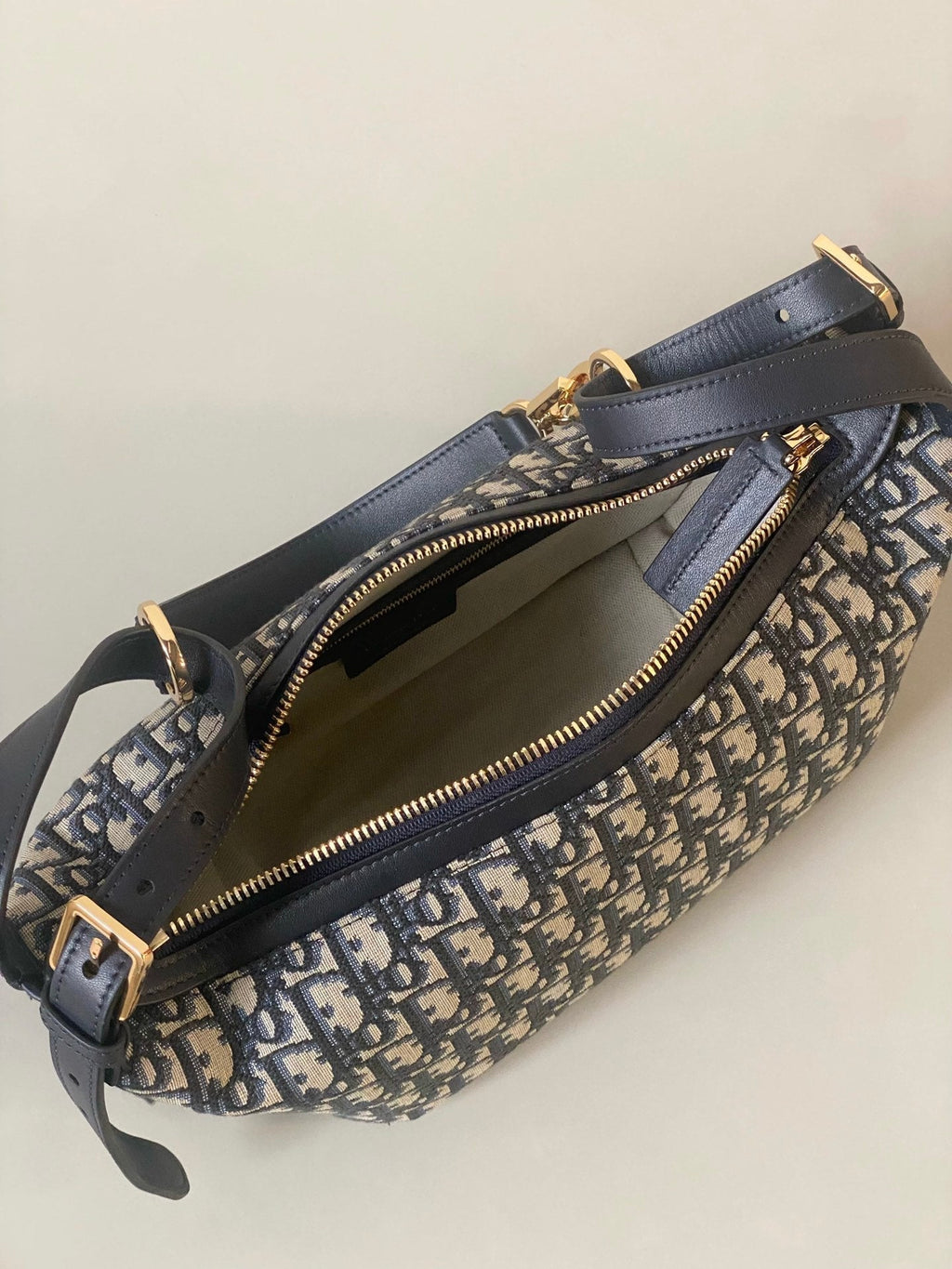 Dior Medium D-Journey Shoulder Bag 25 in Black Monogram Oblique Jacquard