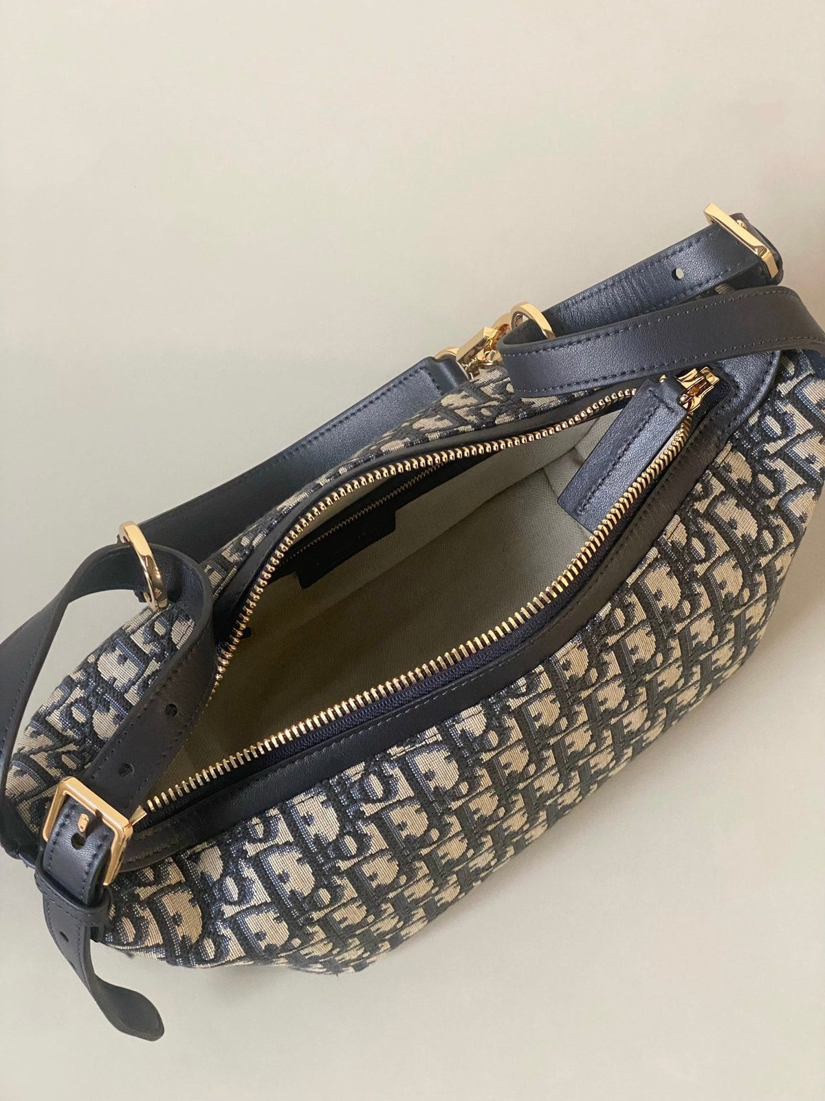 Dior Medium D-Journey Shoulder Bag 25 in Black Monogram Oblique Jacquard
