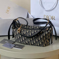 Dior Medium D-Journey Shoulder Bag 25 in Black Monogram Oblique Jacquard