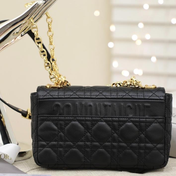 Dior Small Caro Bag Balck Supple Cannage Calfskin