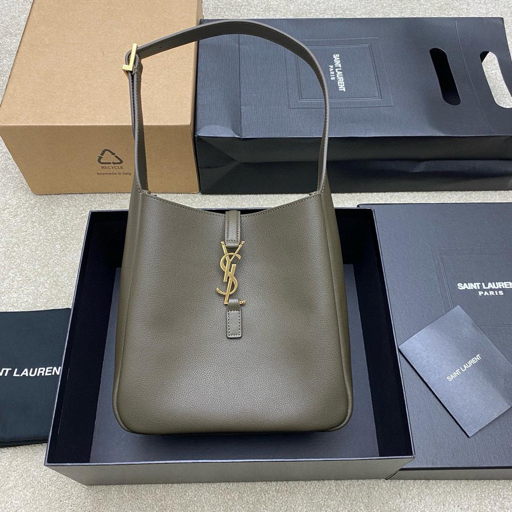 Saint Laurent Le 5 À 7 Supple Small 22 Brown Calffkin Bag