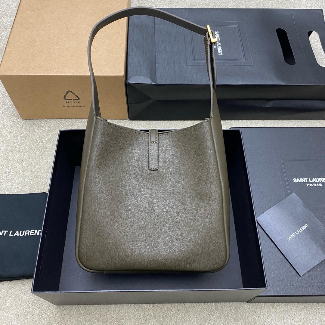 Saint Laurent Le 5 À 7 Supple Small 22 Brown Calffkin Bag