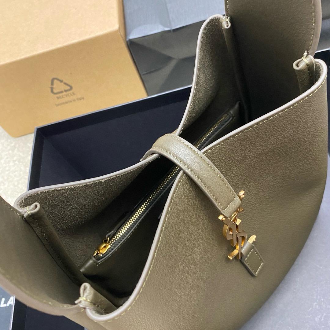 Saint Laurent Le 5 À 7 Supple Small 22 Brown Calffkin Bag