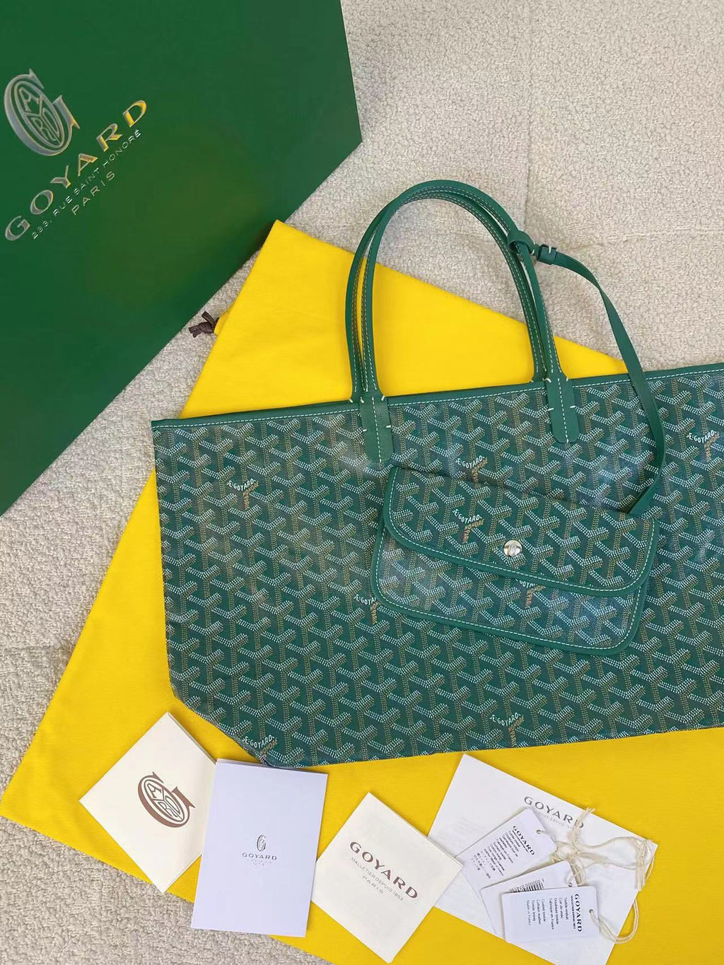 Goyard Saint Louis GM 40cm Green Canvas Bag