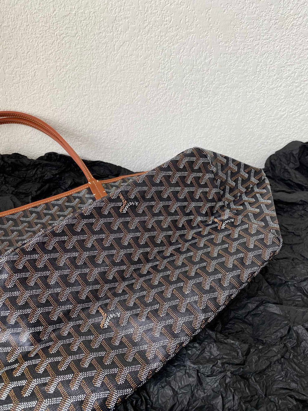 Goyard Saint Louis GM 40cm Black and Tan Canvas Bag