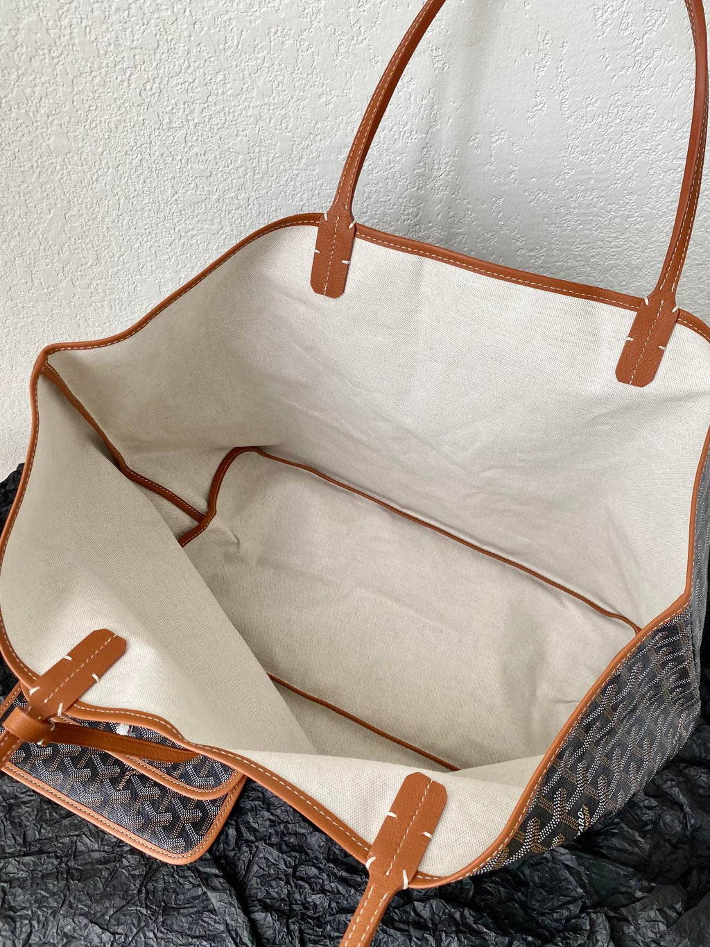 Goyard Saint Louis GM 40cm Black and Tan Canvas Bag