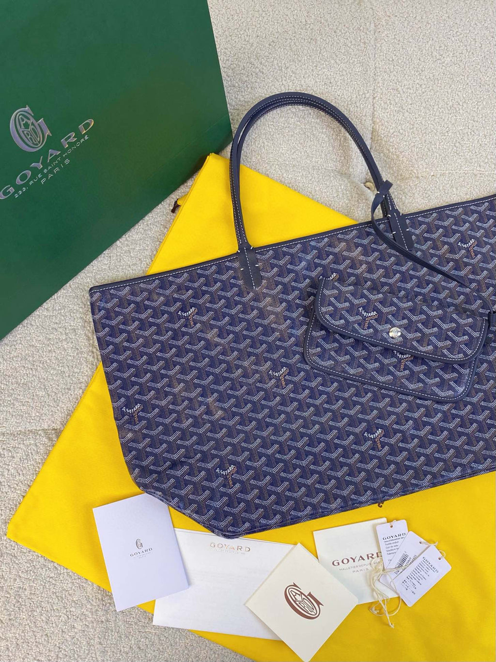 Goyard Saint Louis GM 40cm Navy Blue Canvas Bag