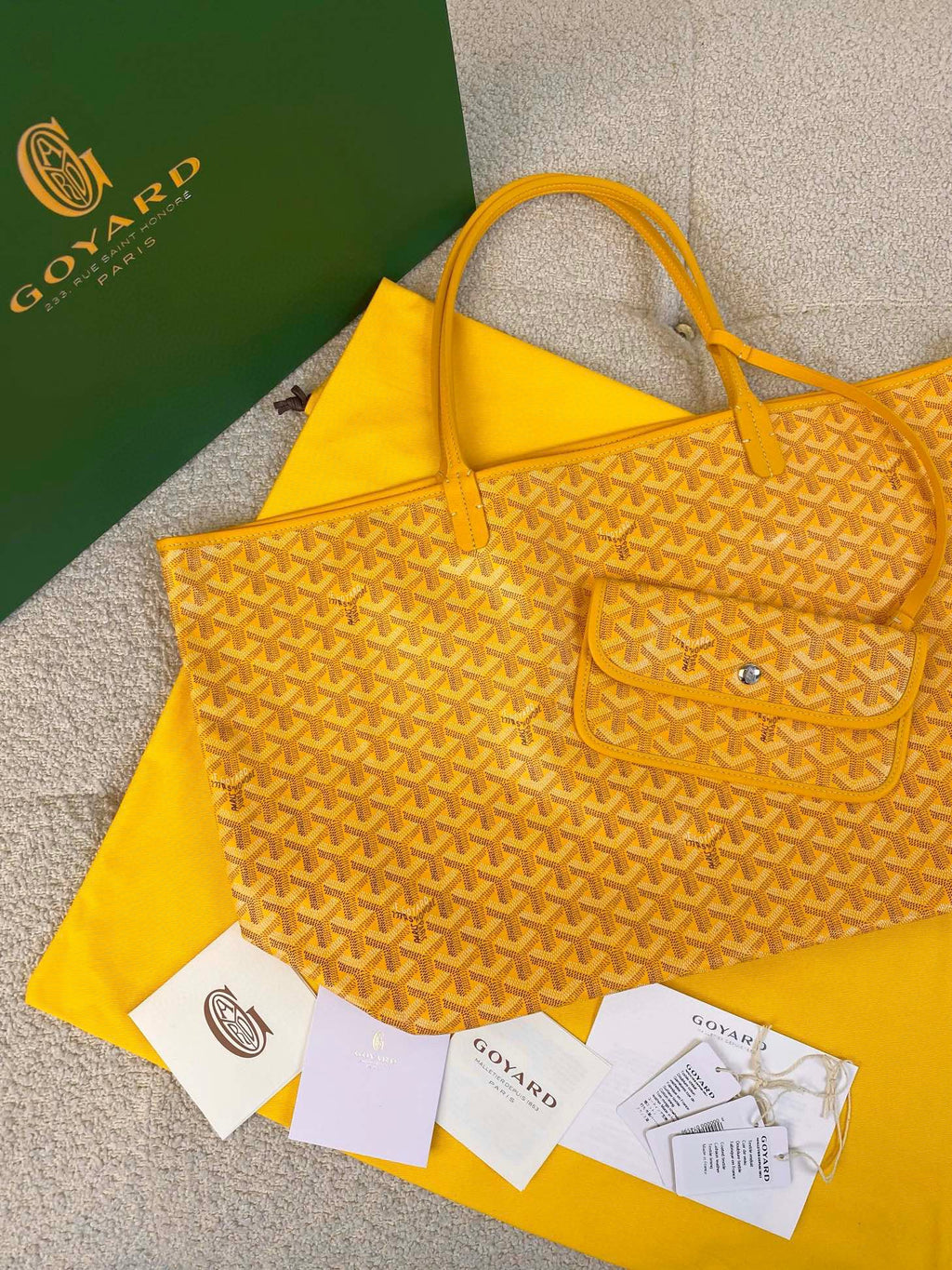 Goyard Saint Louis GM 40cm Yellow Canvas Bag