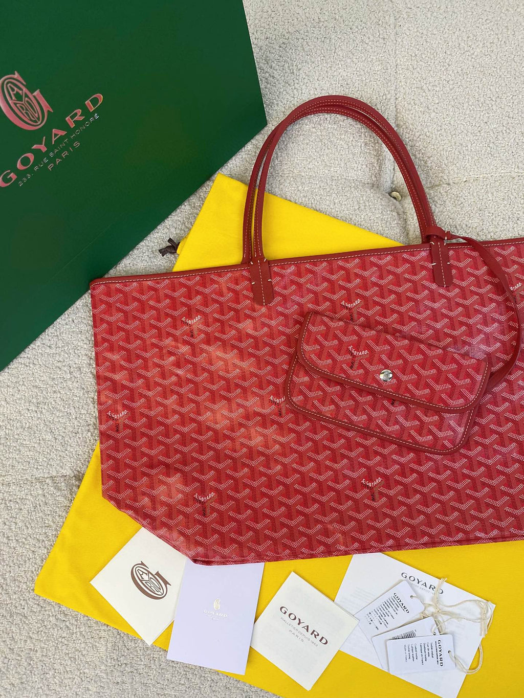 Goyard Saint Louis GM 40cm Red Canvas Bag