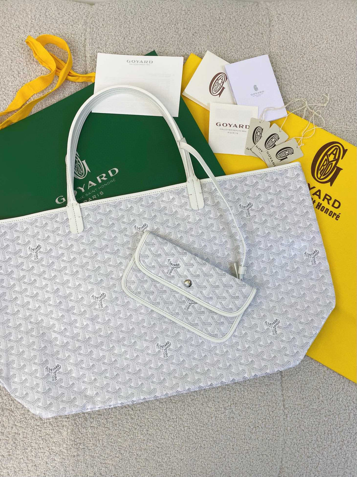Goyard Saint Louis GM 40cm White Canvas Bag