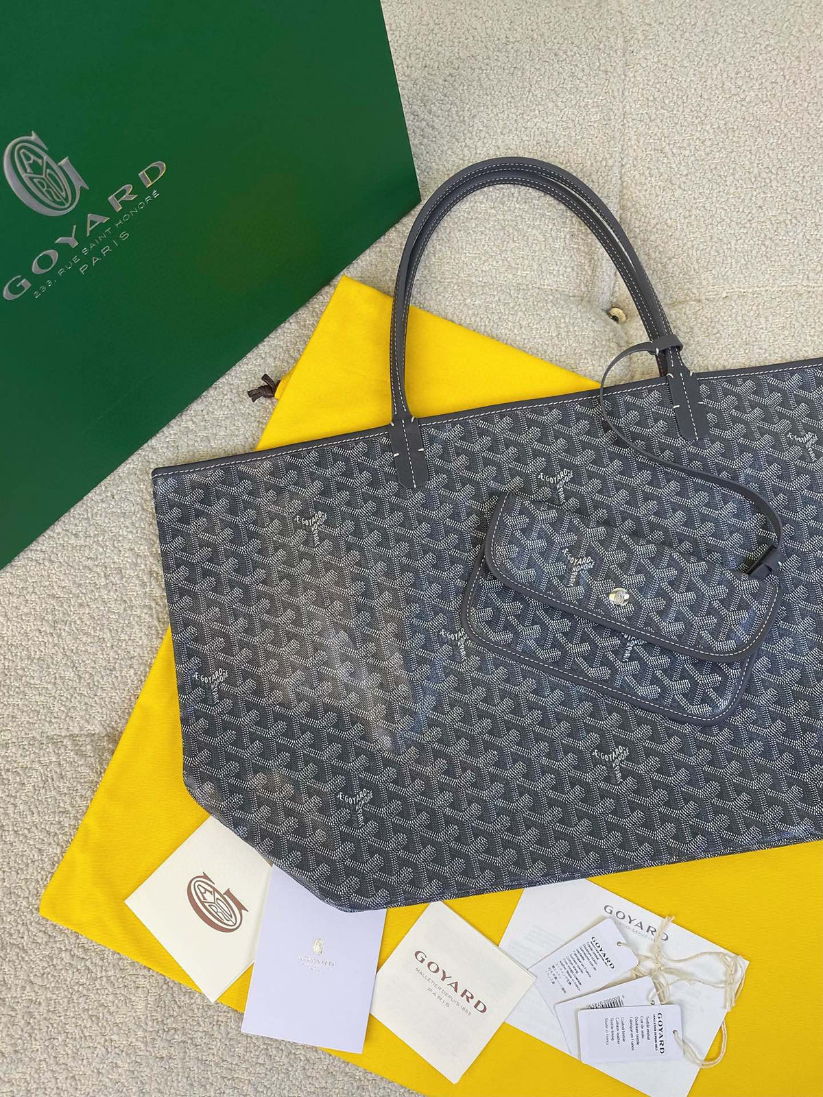 Goyard Saint Louis GM 40cm Grey Canvas Bag