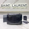 Saint Laurent Medium Niki 28 in Black Calfskin Chain Bag High-End