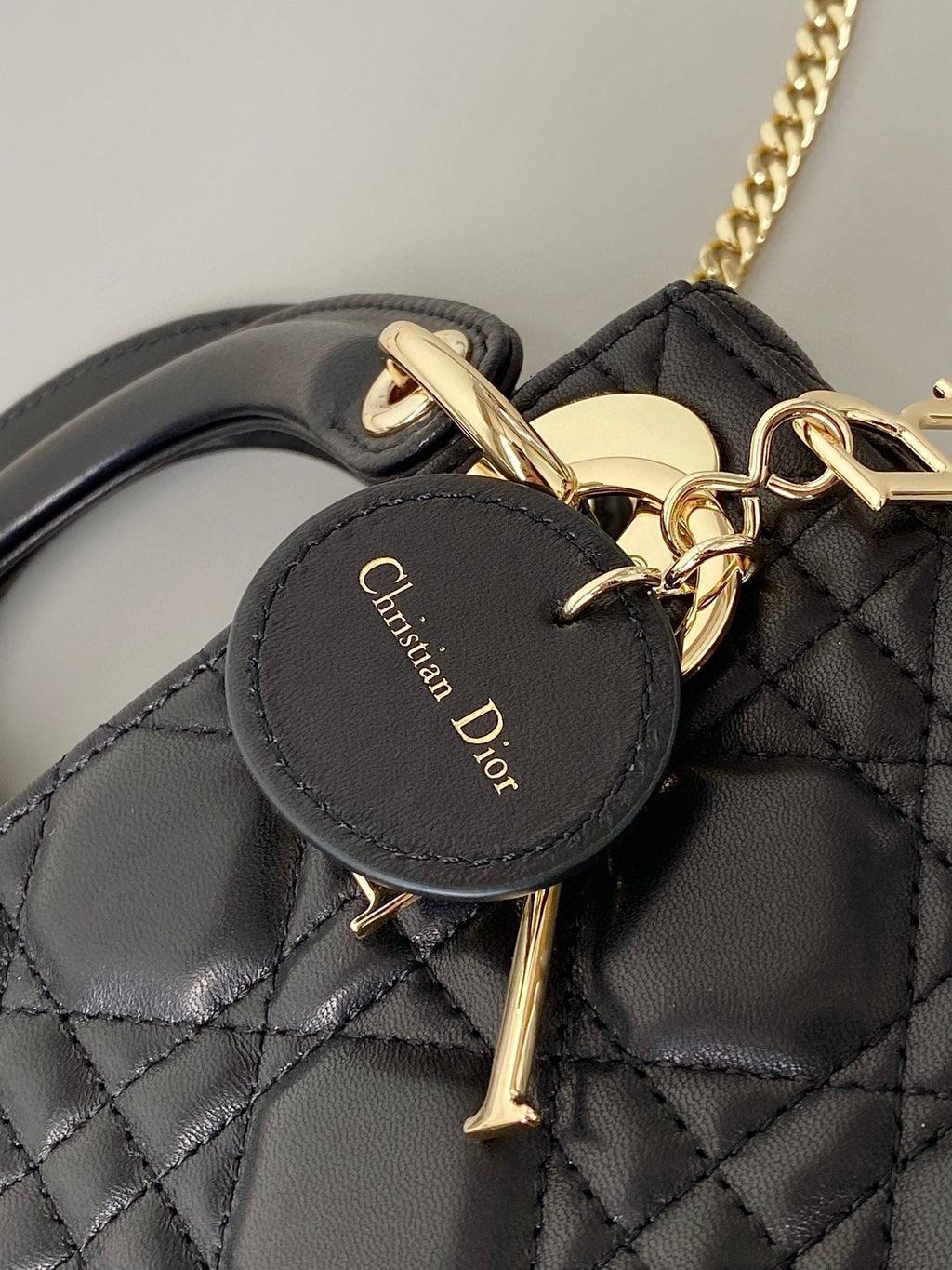 Dior Mini My Lady 17 Black Calfskin Gold Hardware Bag