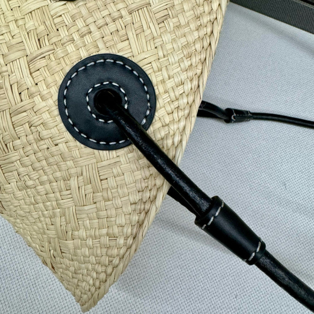Loewe Anagram Basket Raffia Black Bag
