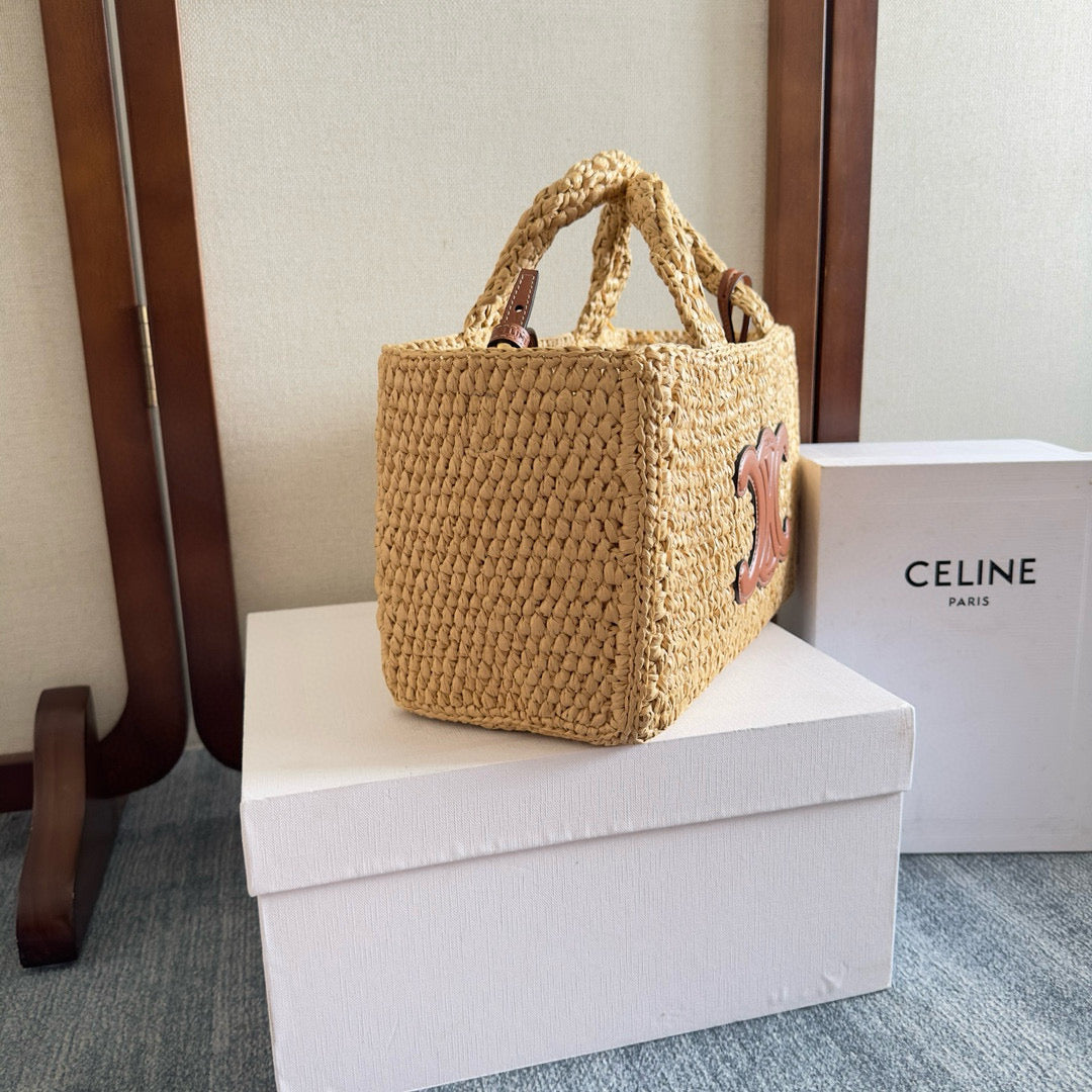 Celine Tcabas Thais 27 Raffia Bag
