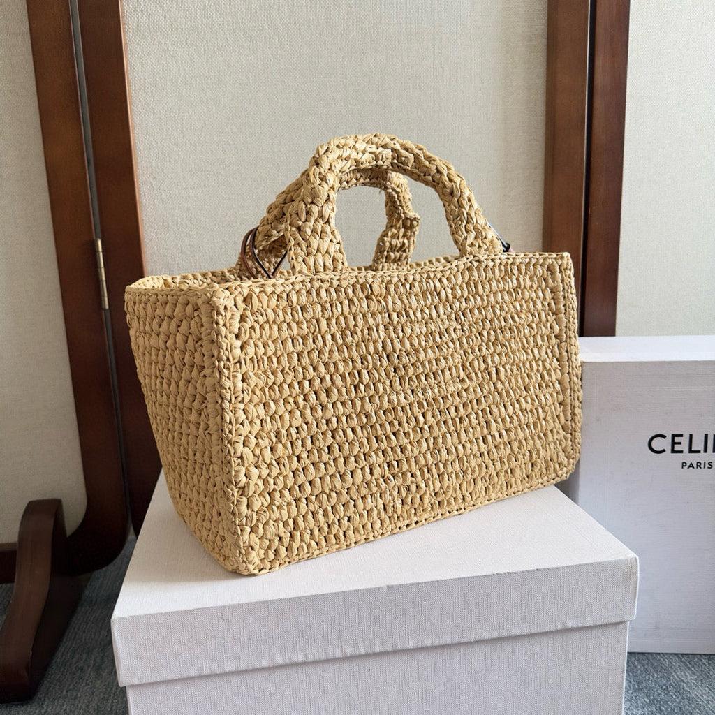 Celine Tcabas Thais 27 Raffia Bag