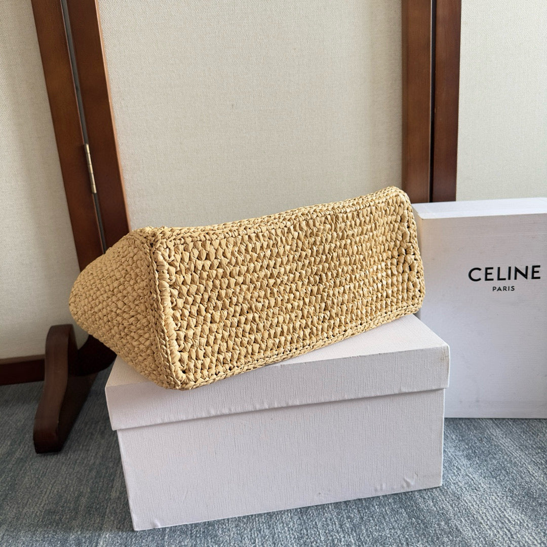 Celine Tcabas Thais 27 Raffia Bag