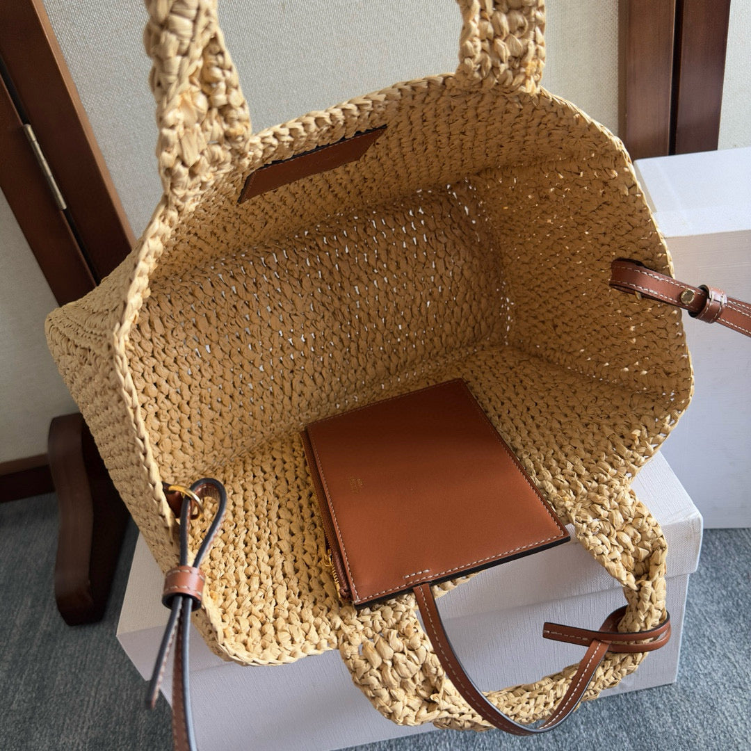 Celine Tcabas Thais 27 Raffia Bag