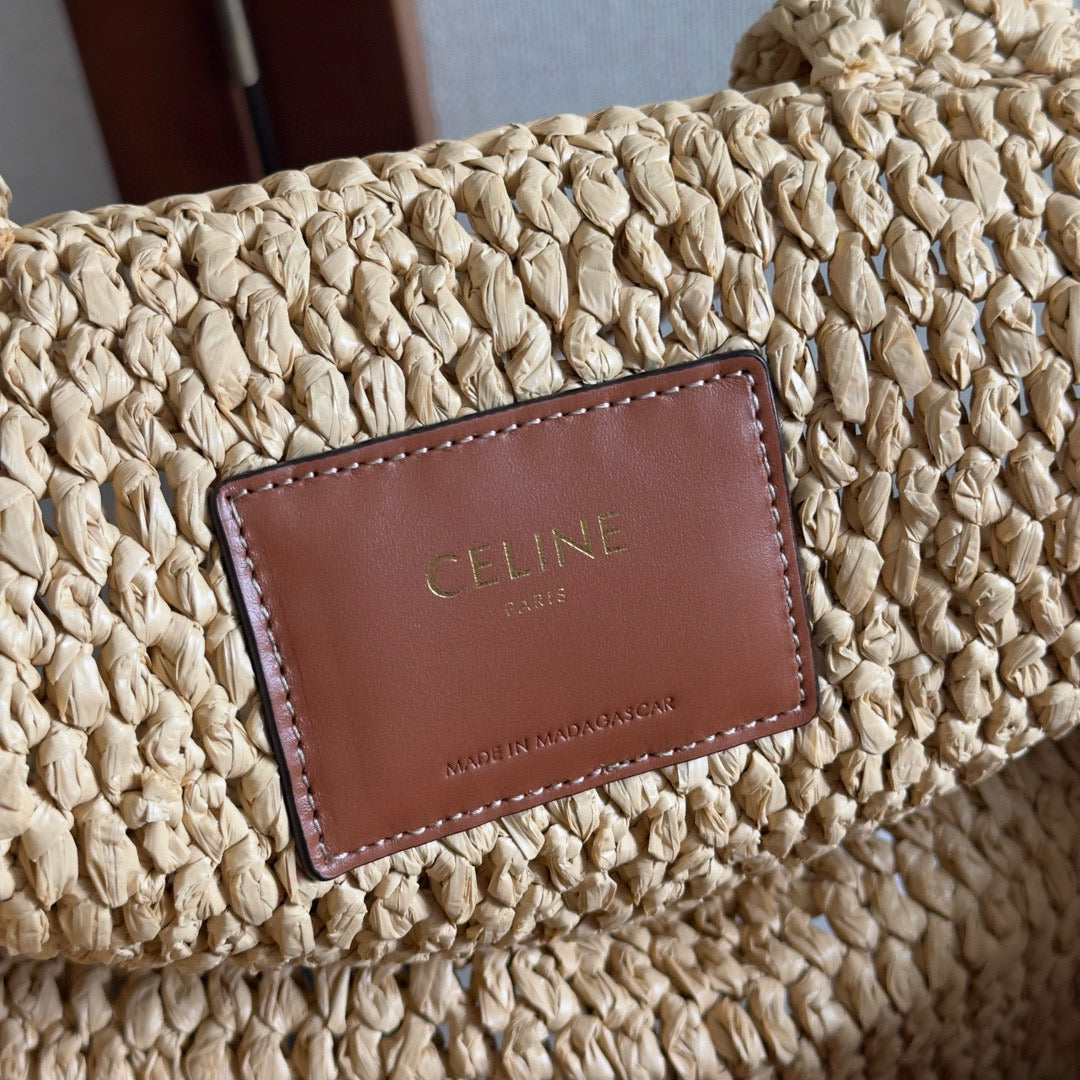 Celine Tcabas Thais 27 Raffia Bag