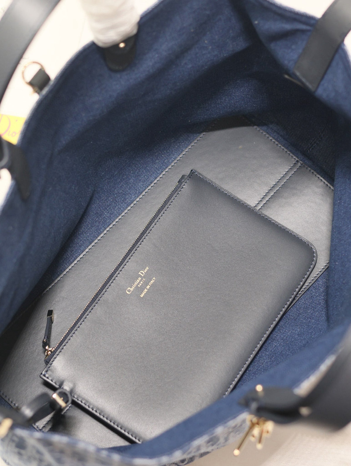 Dior Large Toujours 37 Blue Denim Oblique Jacquard Bag