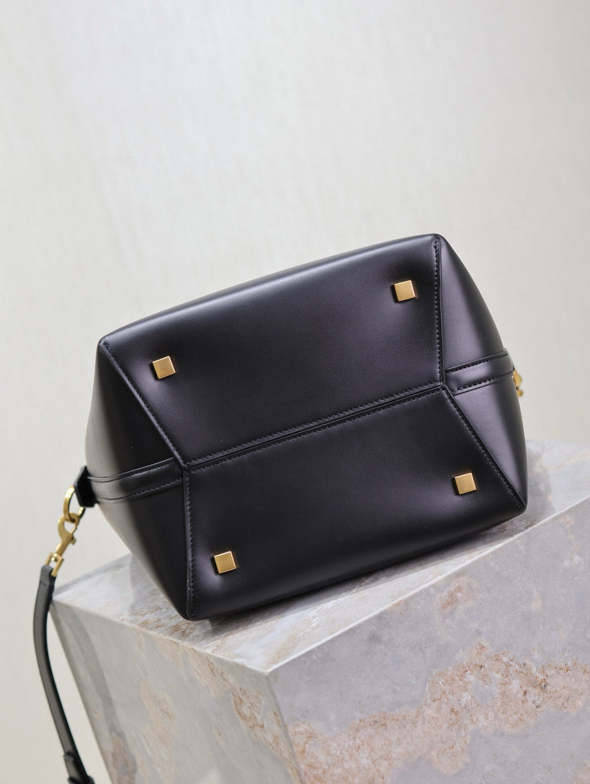 Saint Laurent Le 37 Medium Bucket Bag 26 in Black Calfskin Gold Hardware