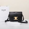 Celine Triomphe Teen 18 Black Alligator Skin Bag