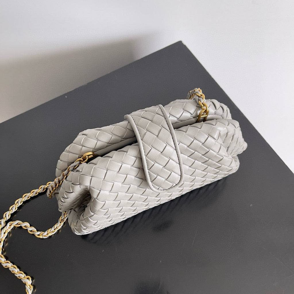 Bottega Veneta Teen Lauren 1980 with Chain 27 Pearl Calfskin Ghw Bag