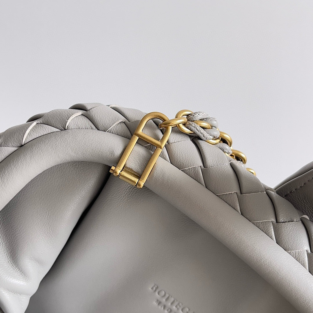 Bottega Veneta Teen Lauren 1980 with Chain 27 Pearl Calfskin Ghw Bag