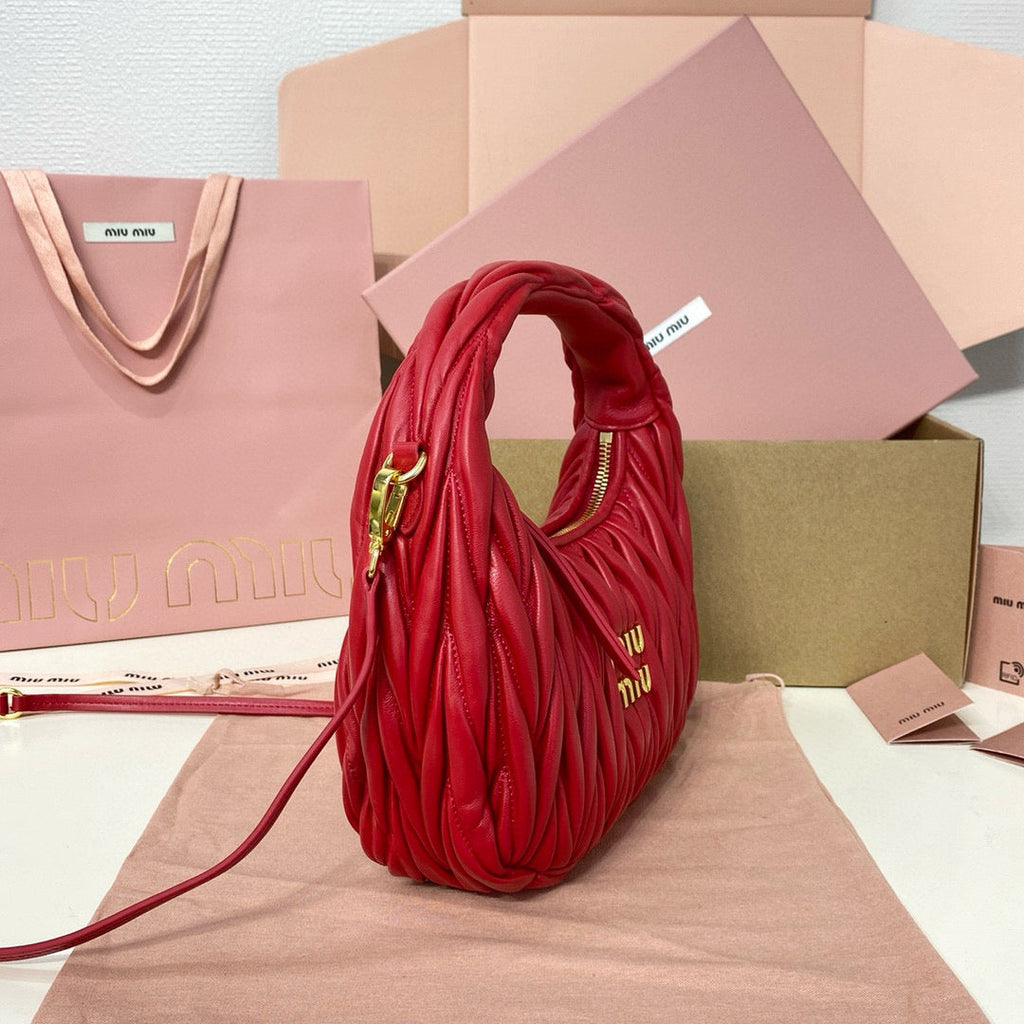 Wander Small Hobo Bag 20 in Red Calfskin