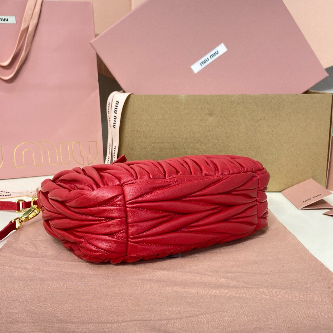 Wander Small Hobo Bag 20 in Red Calfskin