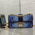 Dior Montaigne 21 Blue Jean Embroidery Bag