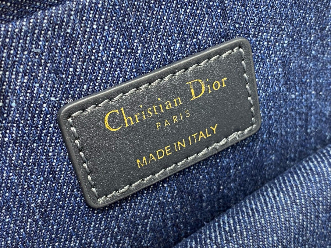 Dior Montaigne 21 Blue Jean Embroidery Bag