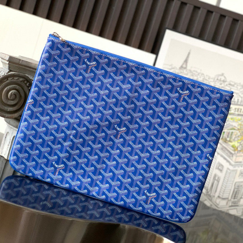 Goyard Senat Pochette in Sky Blue Goyardine Canvas Bag