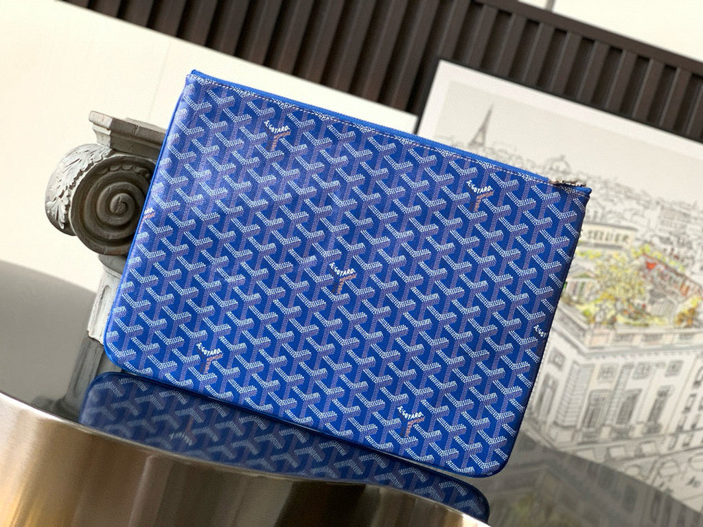Goyard Senat Pochette in Sky Blue Goyardine Canvas Bag